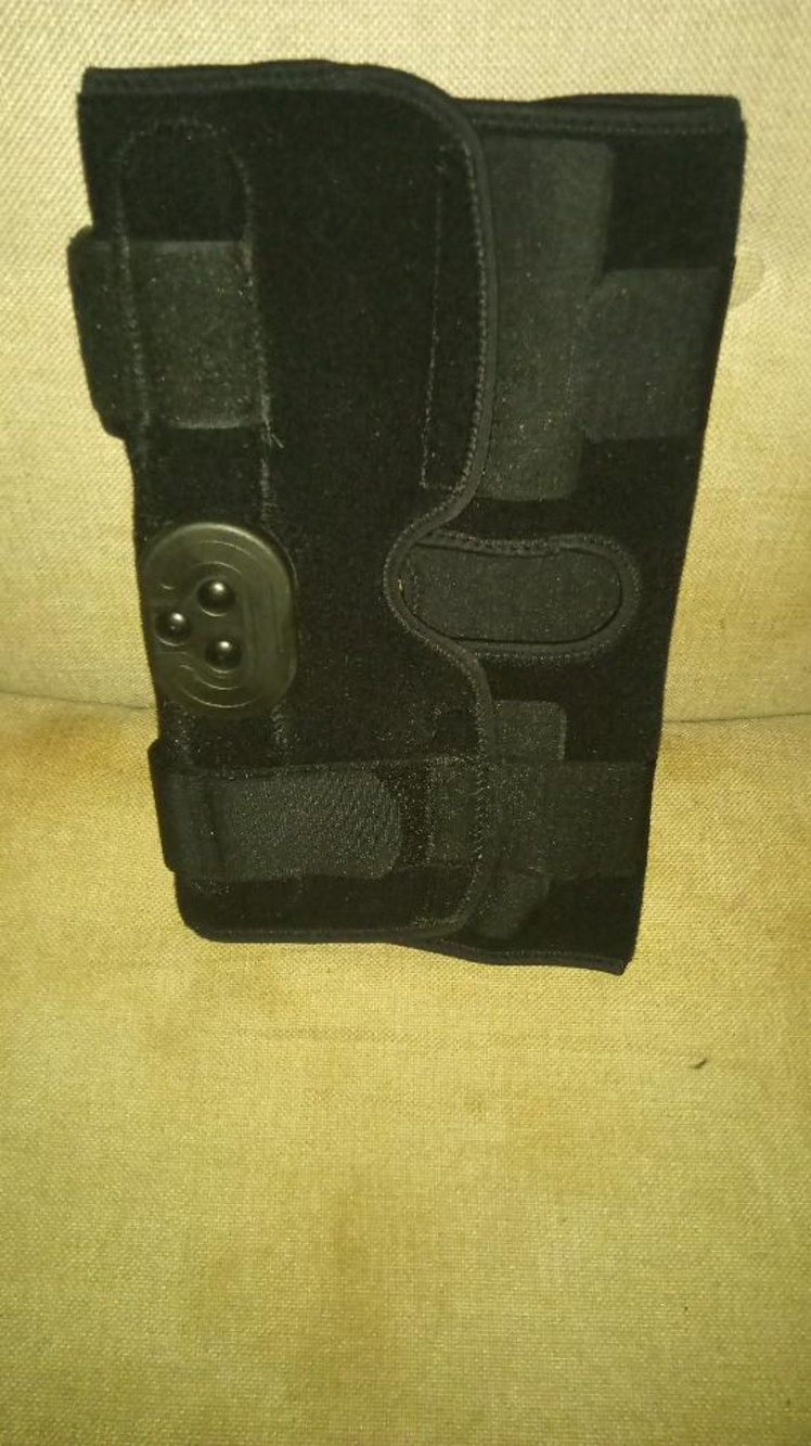 Optima Knee Brace Support Wrap Black Adjustable Velcro Access 2